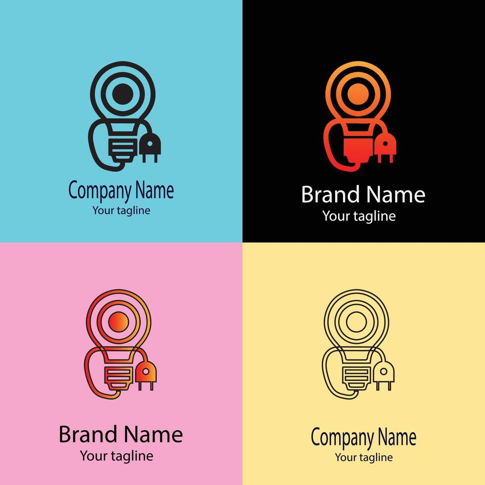 Favorite logo design with four different designs of the same shape vector