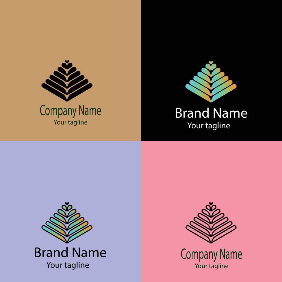 Excellent logo design with four different designs of the same shape vector