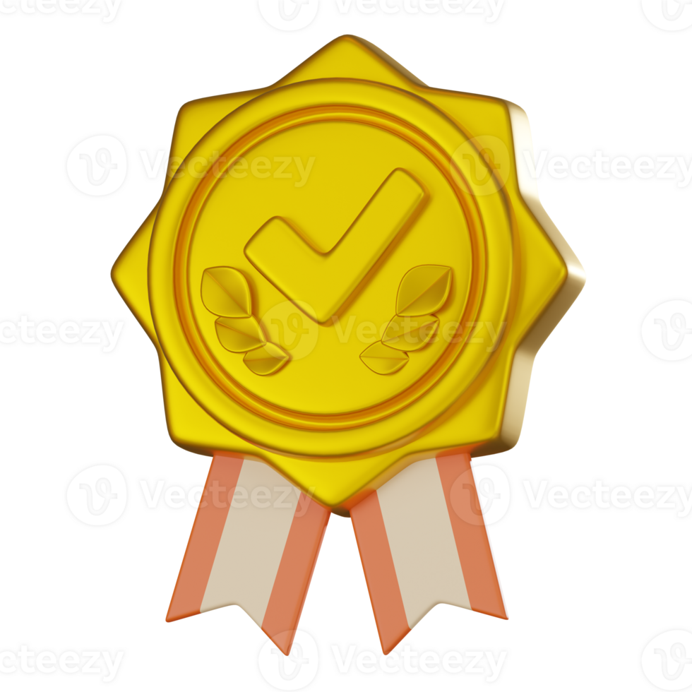 3D render, Checkmark Badge 3D Icon for Approvals and Validation, Icon Illustration png