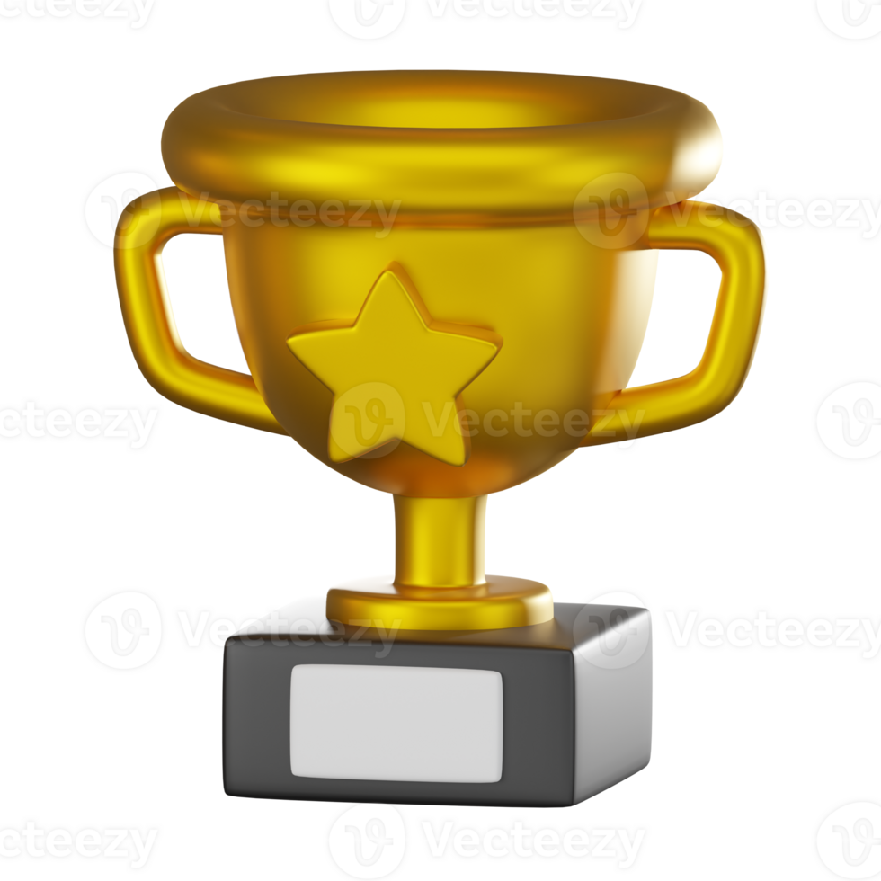 3D render, Glory Trophy Achievement and Celebration, Icon Illustration png