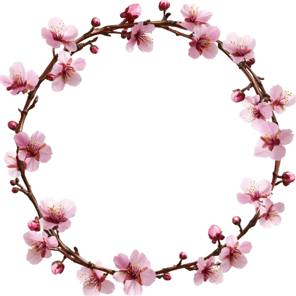 Wreath of Pink Flowers png