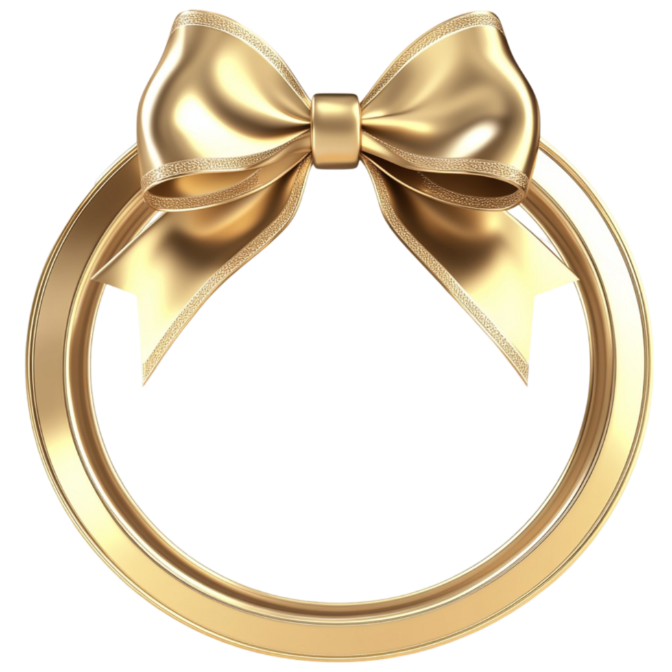 Golden Ribbon with Bow png