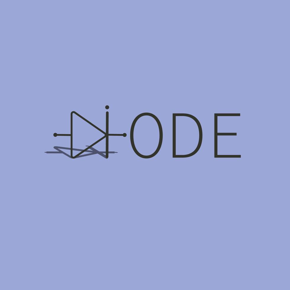 A diode typography with the letter D forming the diode symbol vector