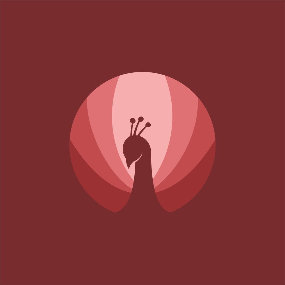 A silhouette of a maroon peacock vector