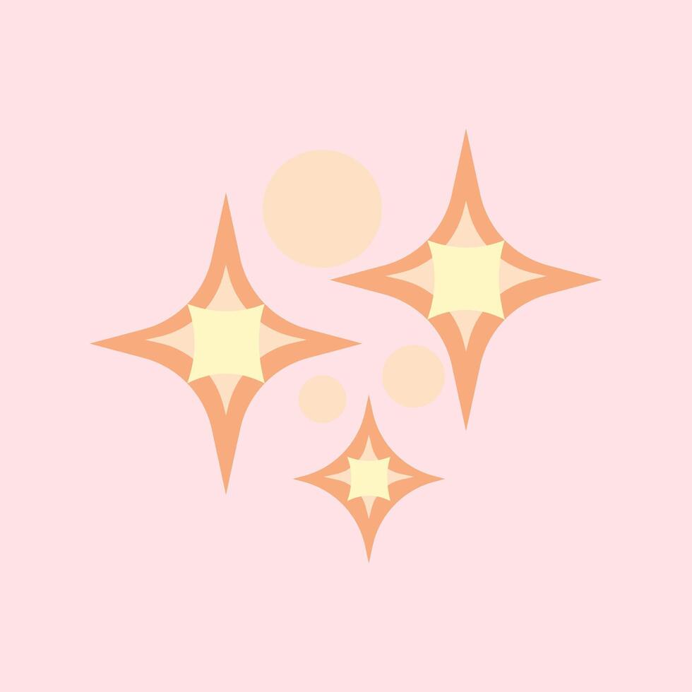 Illustration of stars. Isolated on a pink background. Design element. Gold stars which can be used as a design element for New Year's celebrations, banner, poster, etc vector