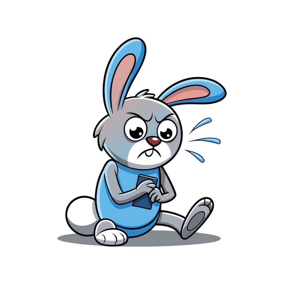 Playful Bunny Sharing Vlogging Fun vector