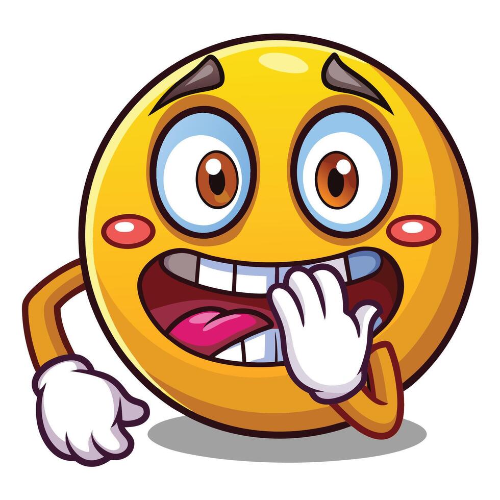 emoticon character with a surprised face vector