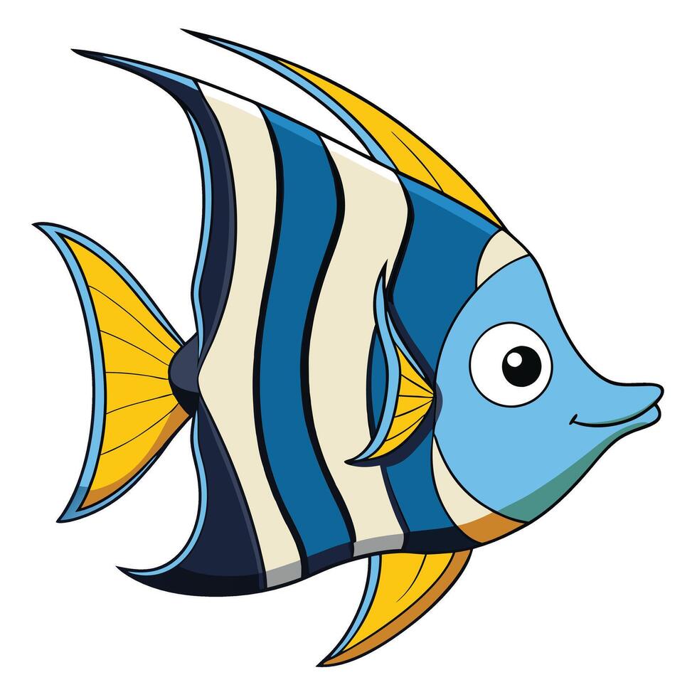 Line Art of Fish on a Pure White Background vector