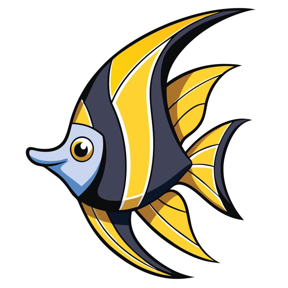 Black Silhouette of Fish on White Background vector