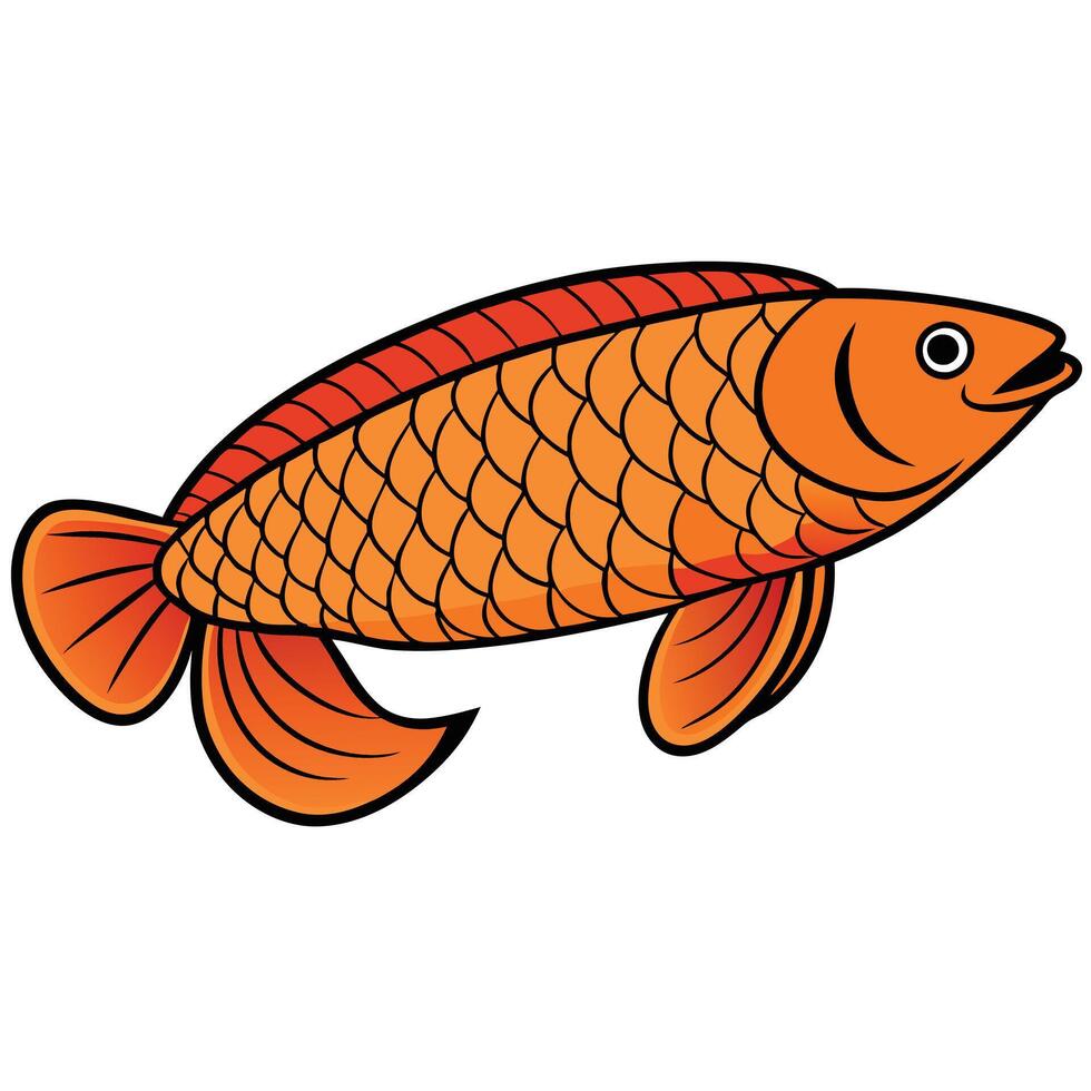 Cartoon Fish Line Drawing with White Background vector