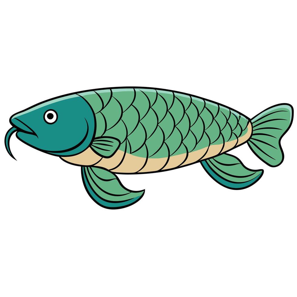 Marine Fish in Art on White Background vector