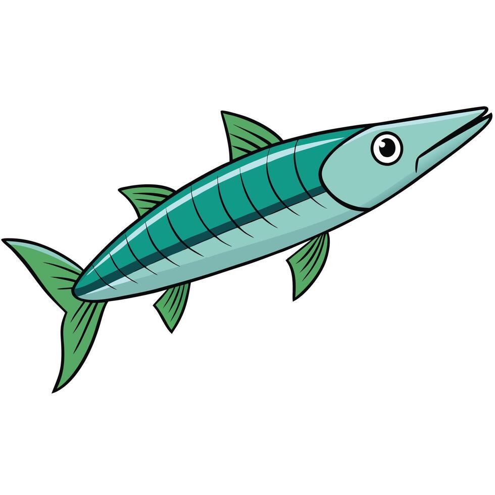 Fresh Fish Icon in Line Style on White Background vector