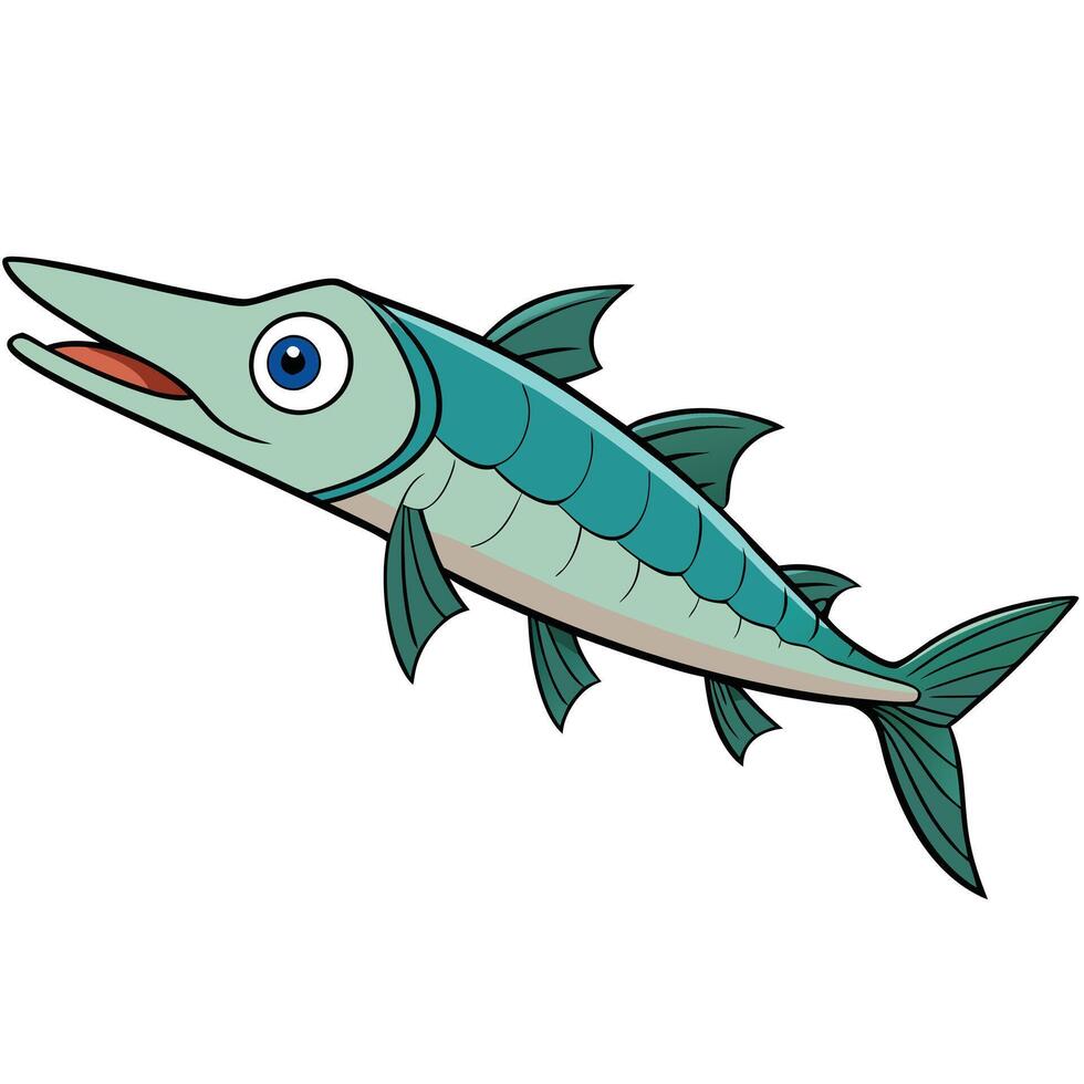 Unique Fish Line Art on White Background vector