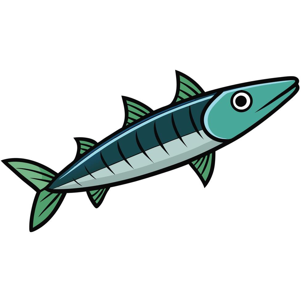 Cute Fish Icon for Restaurant on White Background vector