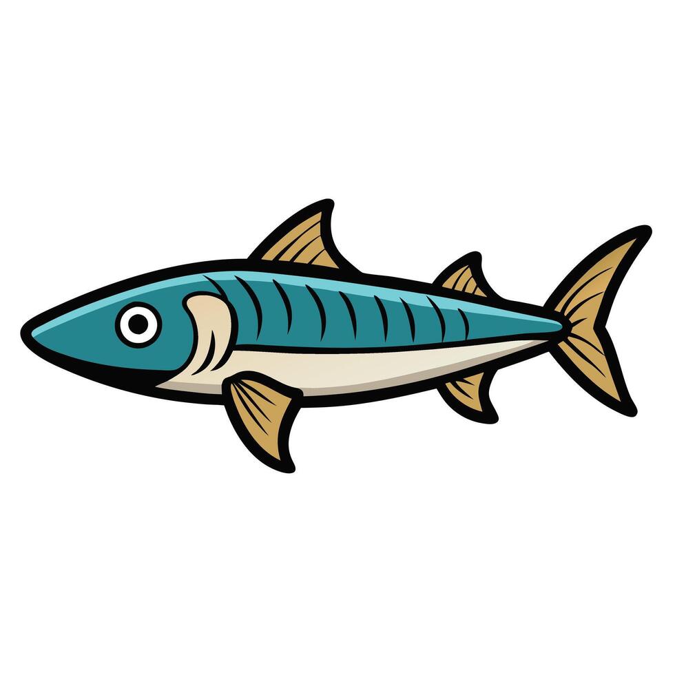 Marine Wildlife Fish Illustration on White Background vector