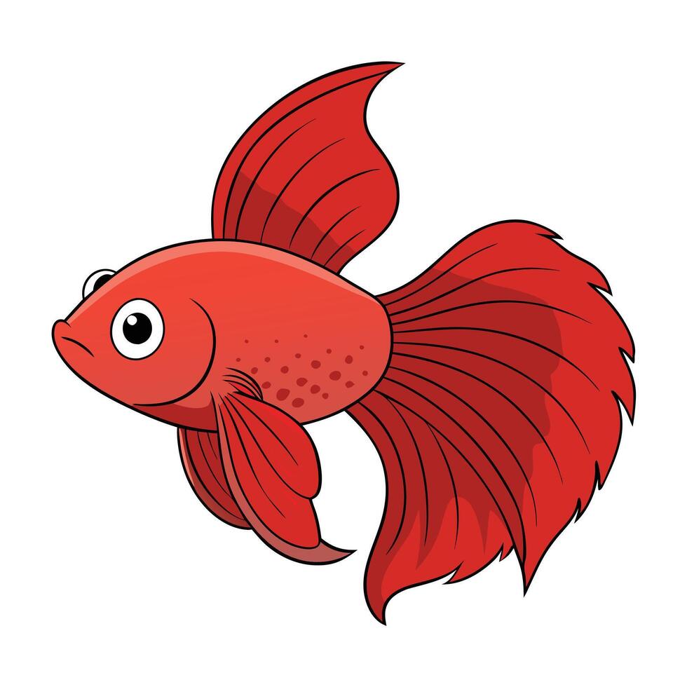 Salmon Drawing on Plain White Background vector