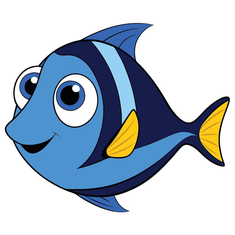 Line Drawing of Fish with Minimalistic Design vector