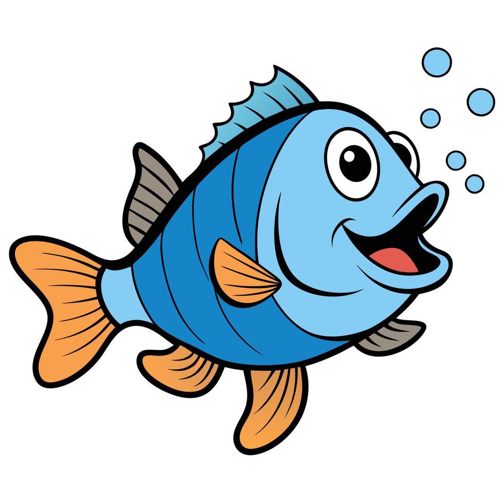 Fresh Fish with Clean White Background vector
