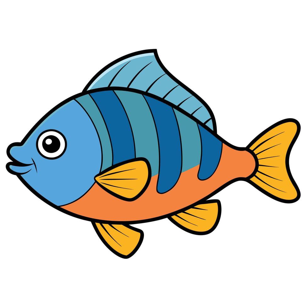 Clean Line Art of Fish on White Background vector