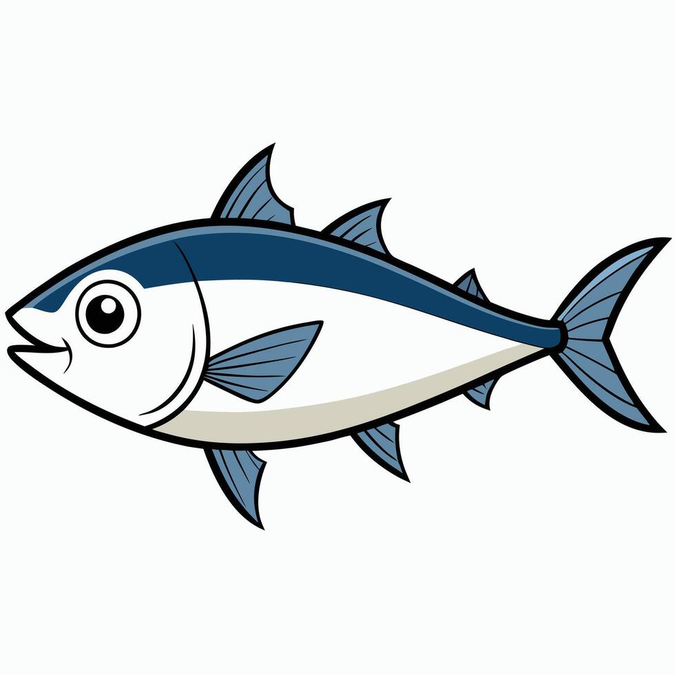 Line Fish Illustration for Menu Graphics vector