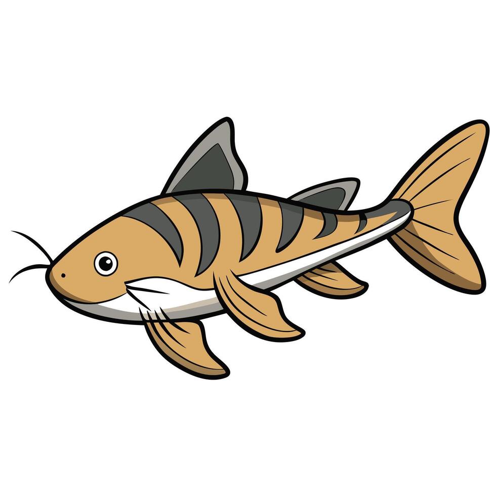 Abstract Fish Outline Illustration on White Background vector