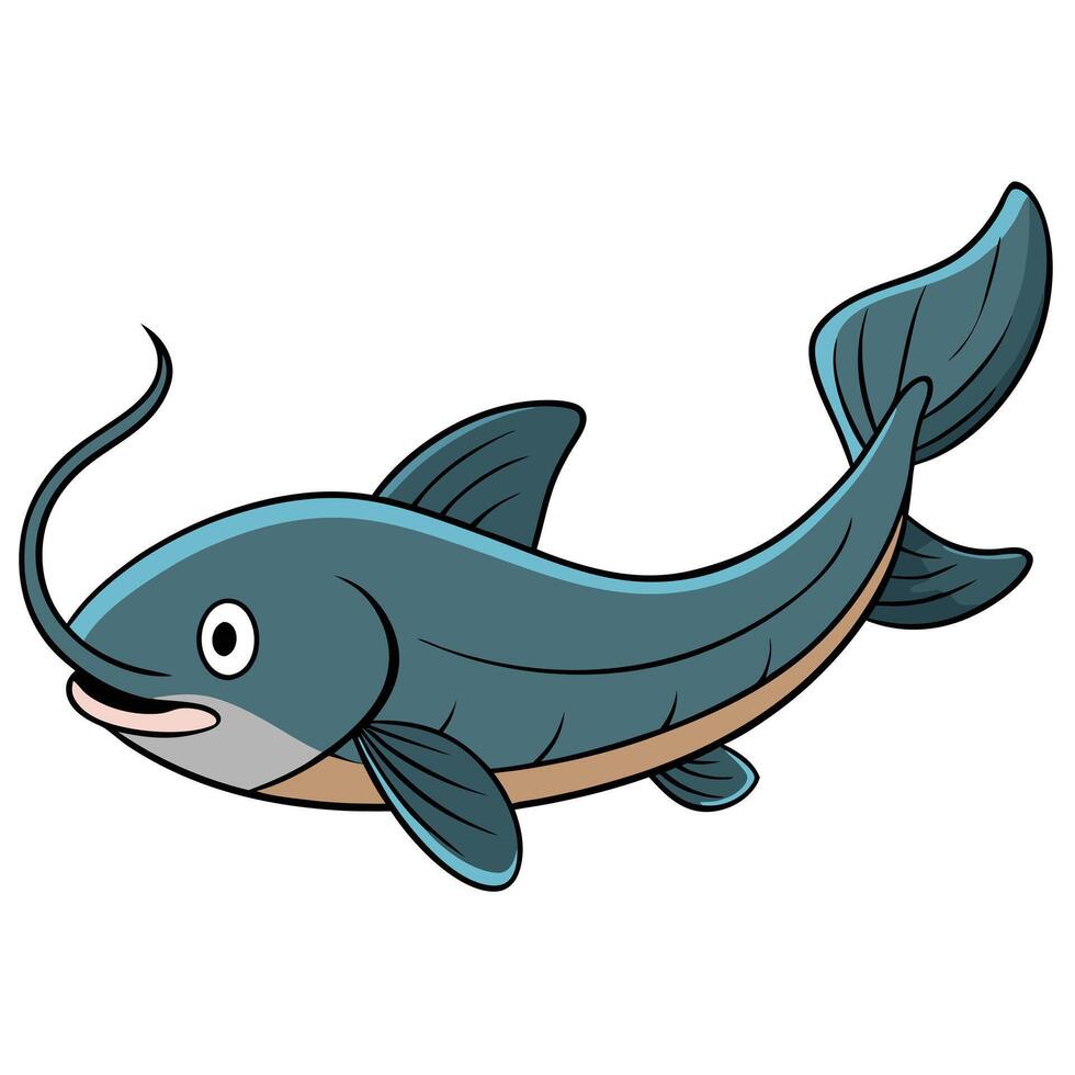 Simple Line Art of Fish for Digital Branding vector