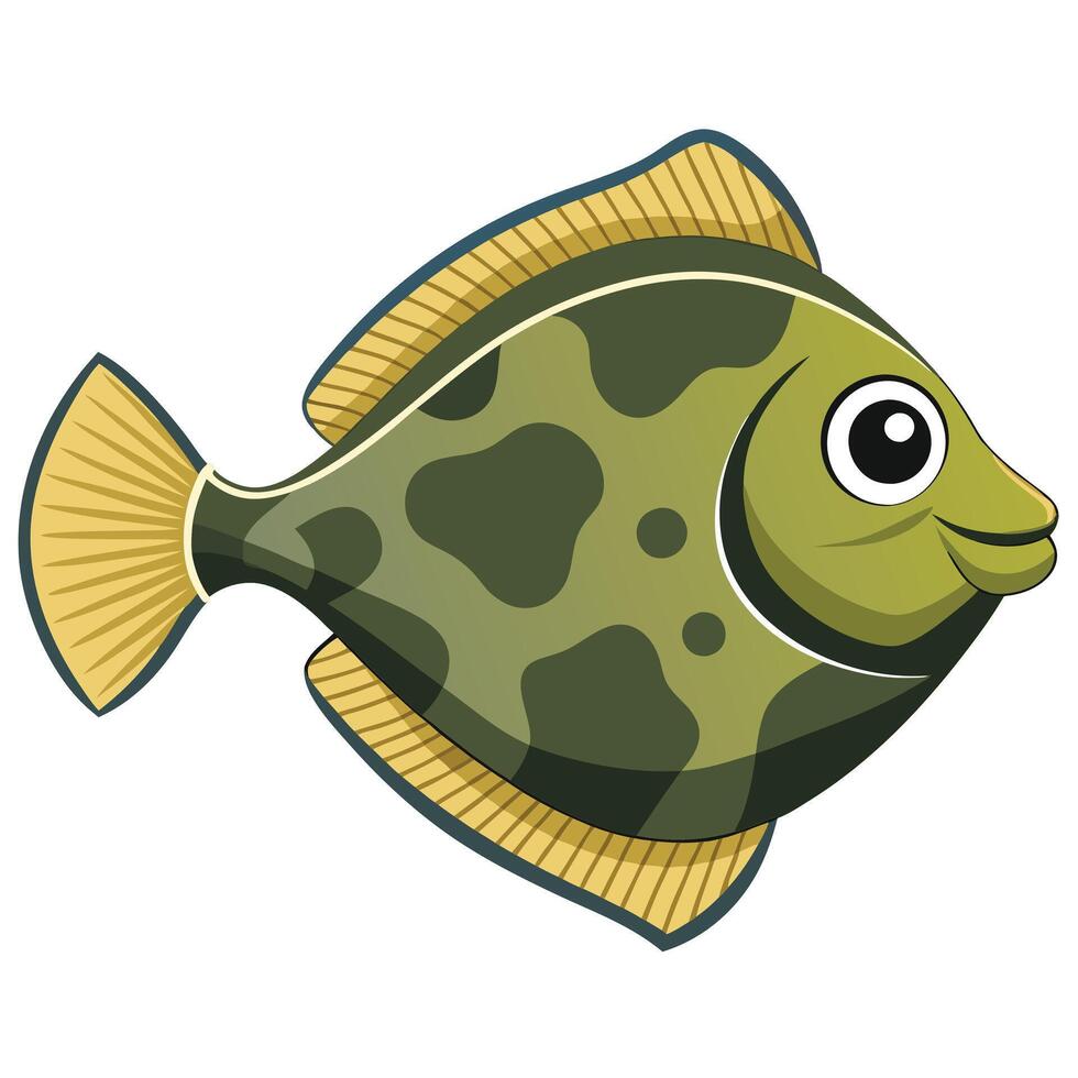 Flounder Fish for Marine Species Identification Guides vector