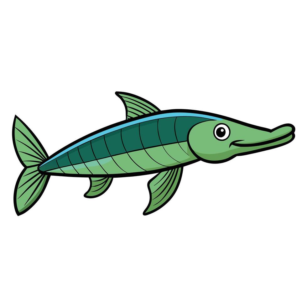 Gar Fish Illustration for Wildlife Conservation Awareness vector