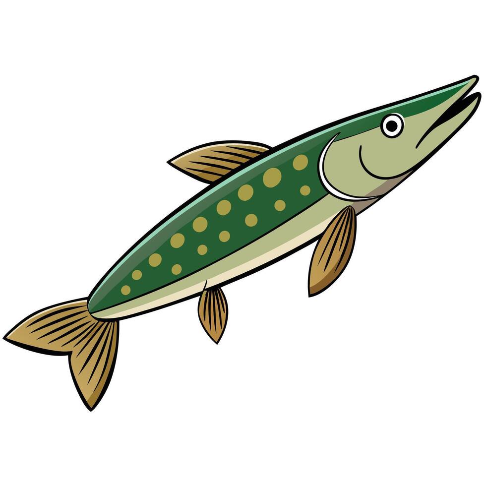 Gar Fish Line Art for Aquatic Conservation Projects vector
