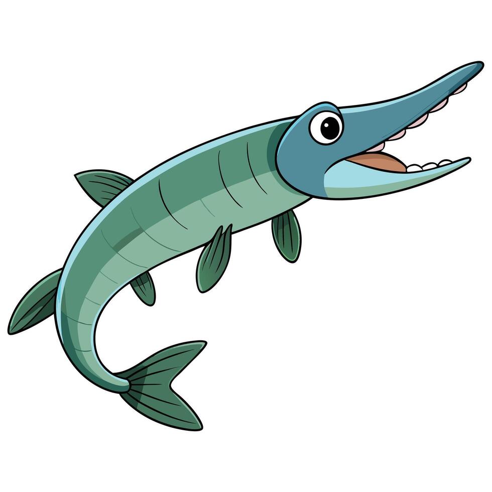 Gar Fish for Educational Illustrations vector