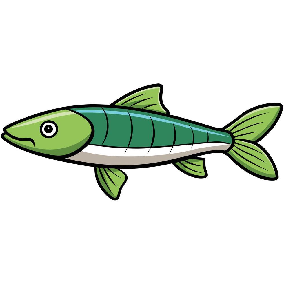Gar Fish Icon for Marine Life Projects vector