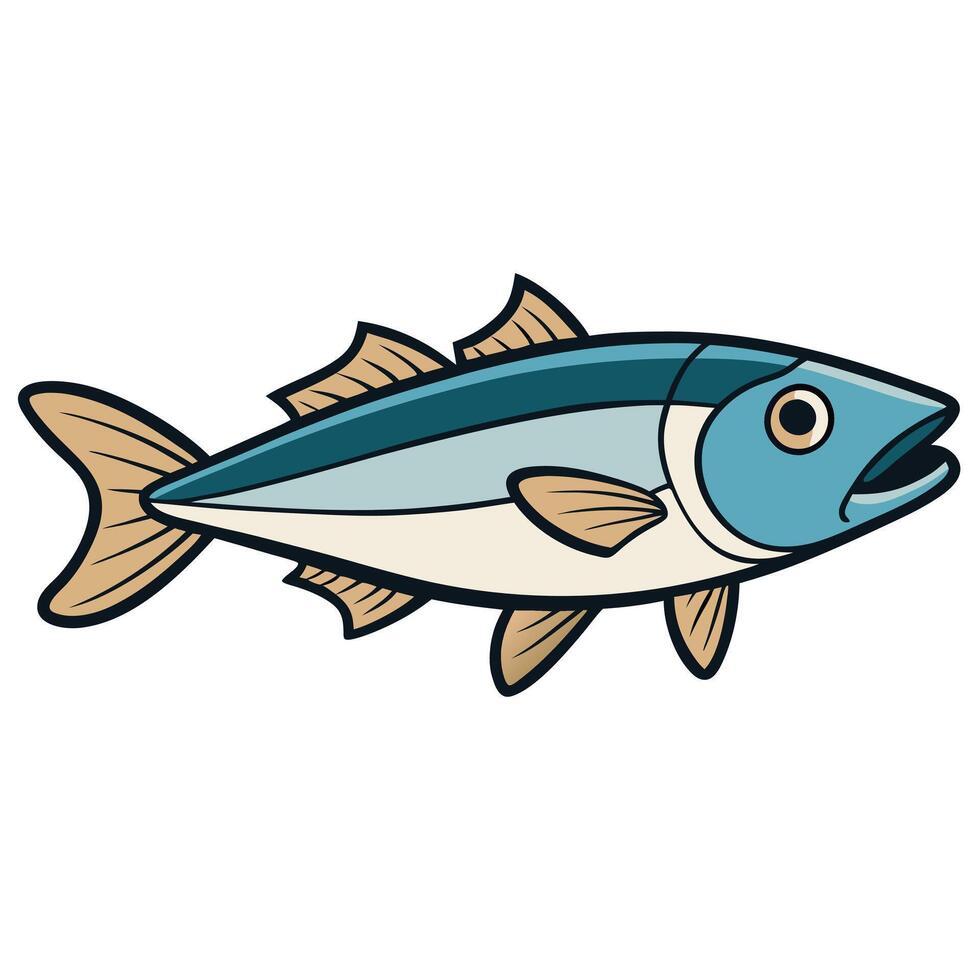 Haddock Outline for Marine Biology Education vector