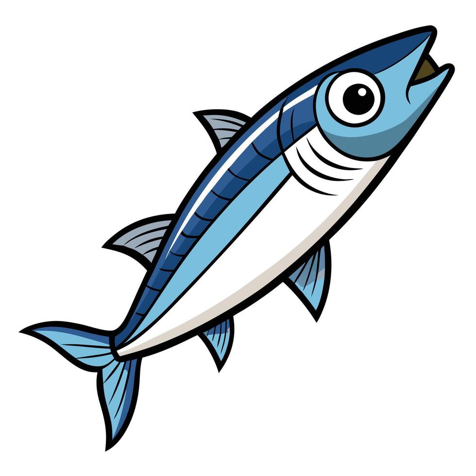 Herring Fish Outline for Educational Marine Content vector