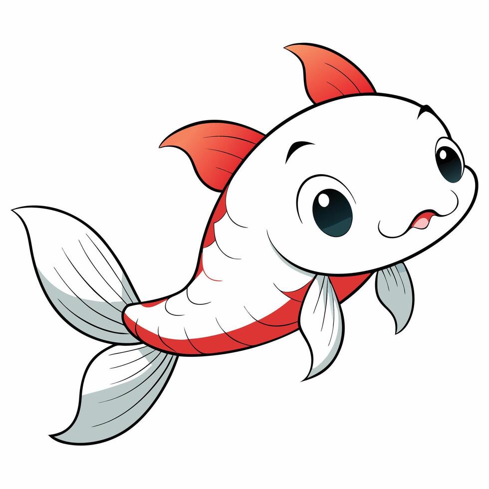 Koi Fish Line Art for Meditation and Relaxation vector