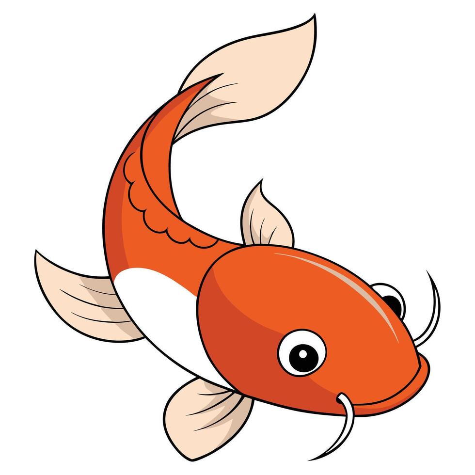 Koi Fish Illustration for Japanese Garden Themes vector