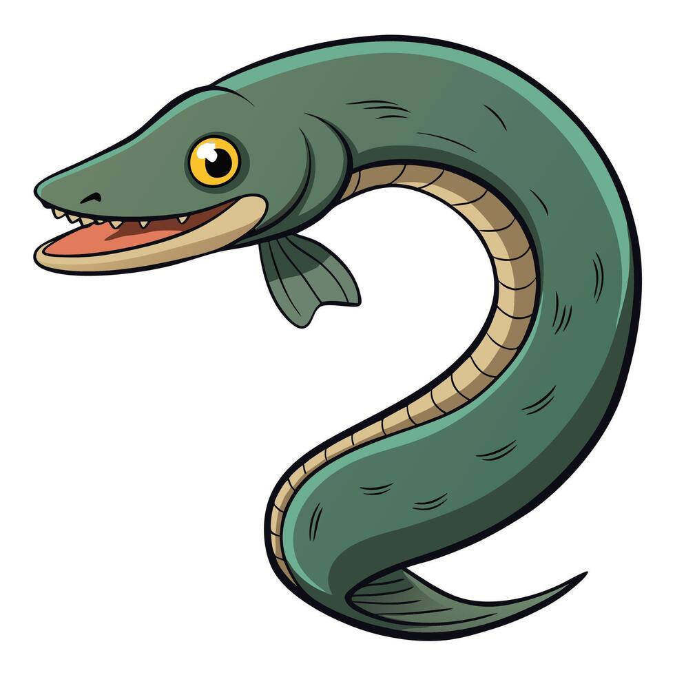 Illustration of Lamprey in Ocean vector
