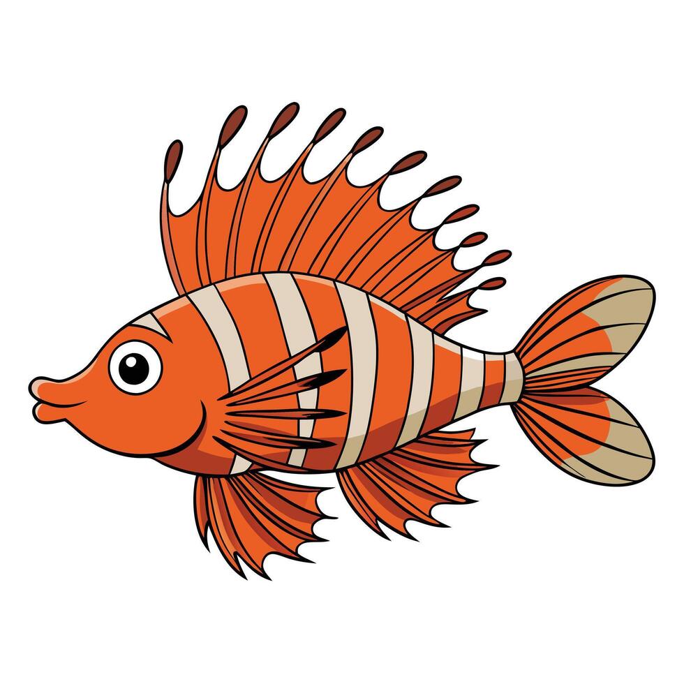 Lionfish Sketch Art for Ocean Life Design vector