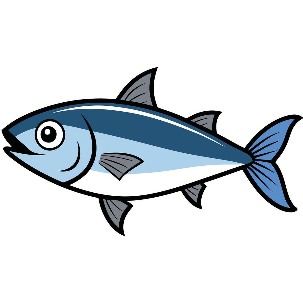 Mackerel Fish Line Art Design vector