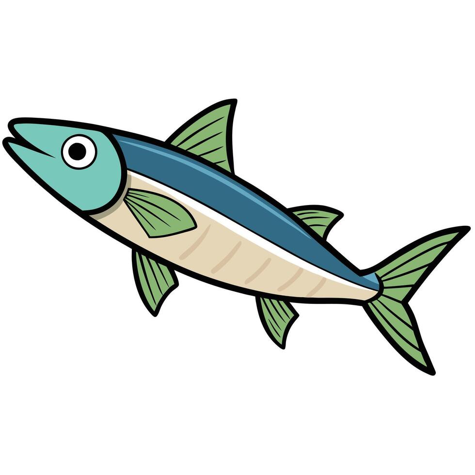 Mackerel Fish Outline Drawing for Restaurant vector