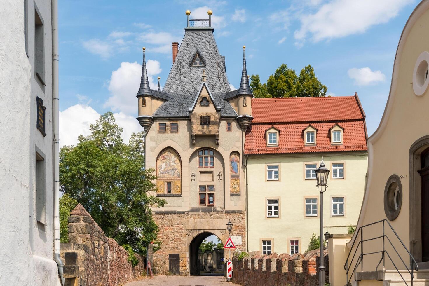 Meissen, Germany-august 17, 2022-gateway to the town of Meissen on a sunny day photo