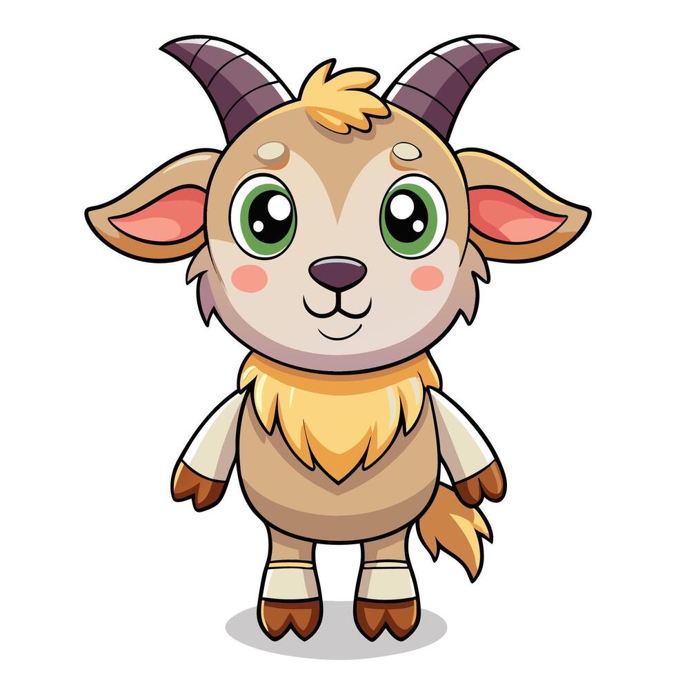 cartoon goat character illustration vector