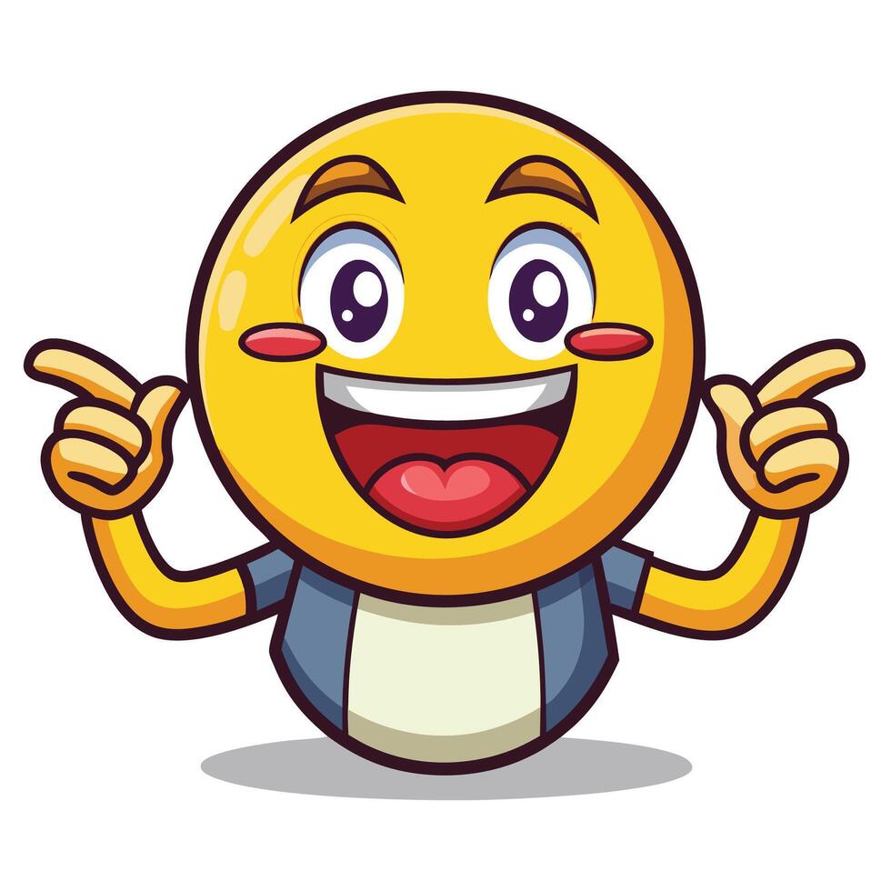 emoticon character with two fingers up and pointing vector