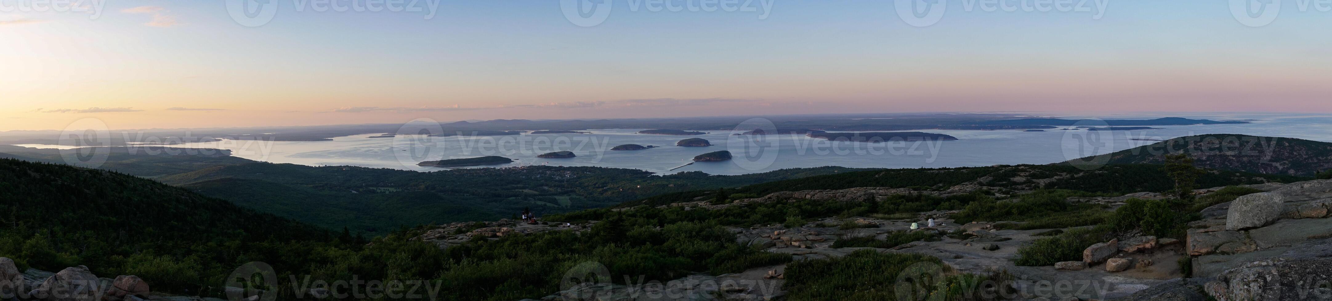 Sunset view from the highest point in Acadia National Park photo