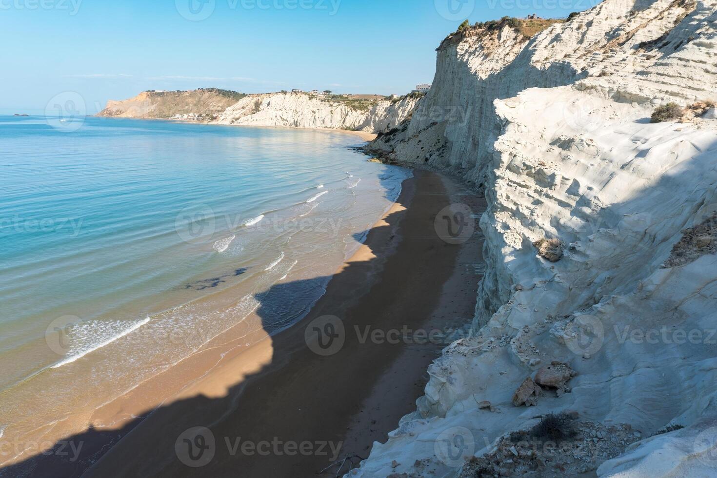 Sicily, Italy-May 11, 2022-the piece of coast in Sicily called the Scala dei Turchi during a sunny day photo