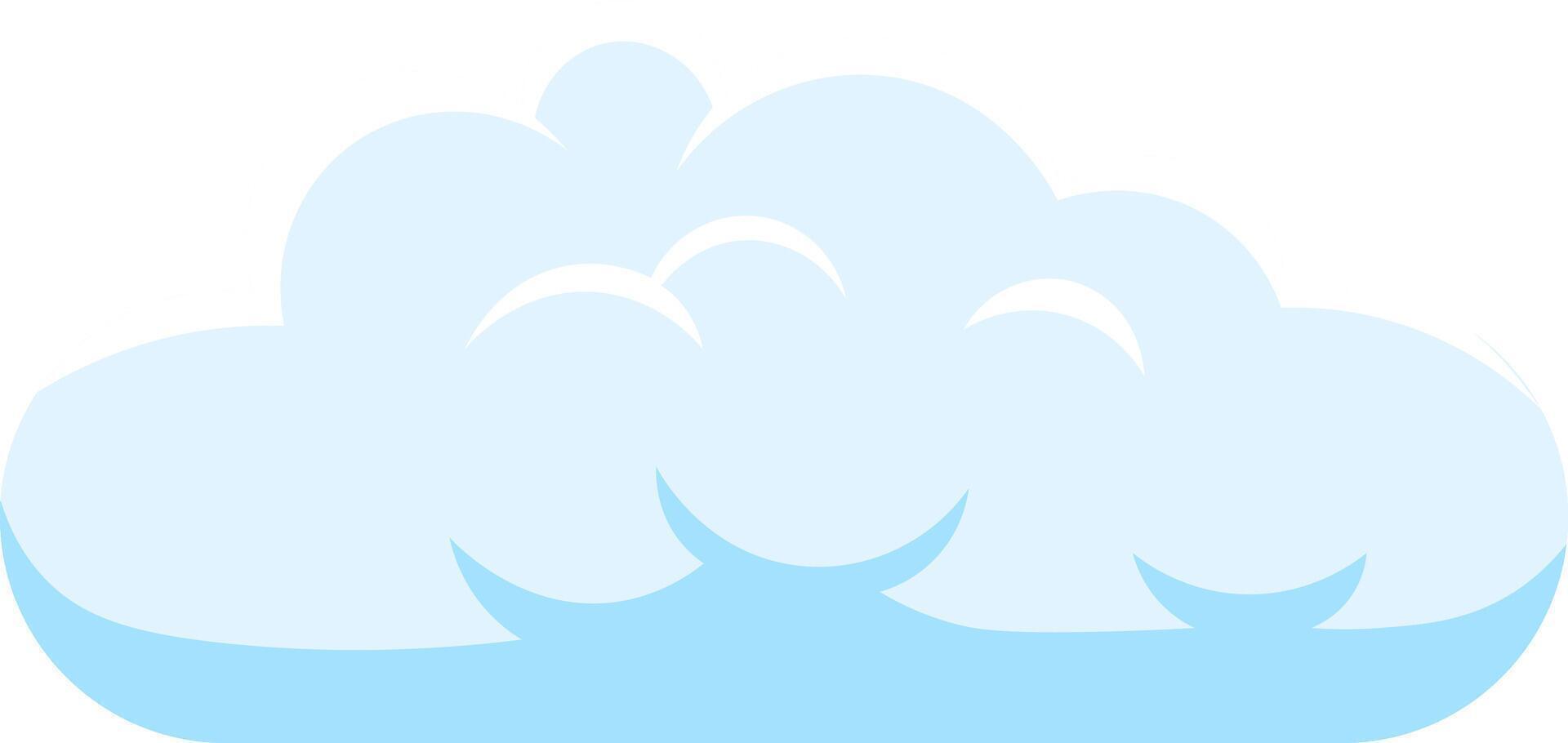 Simple illustration of a light blue cumulus cloud floating in a clear white sky, ideal for representing concepts related to weather, dreams, or imagination vector