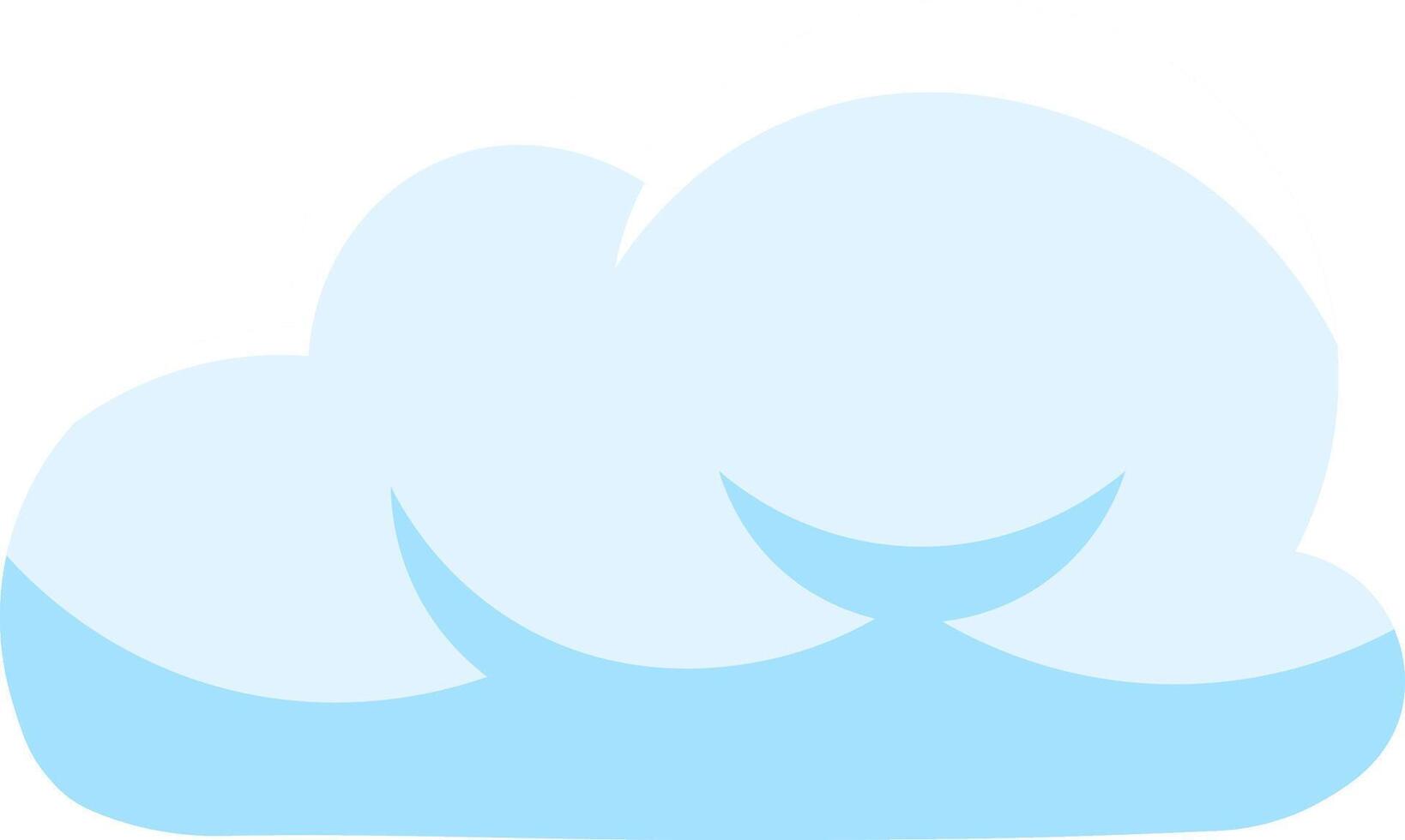 Minimalist illustration of a light blue cumulus cloud floating in a clear sky, simple cartoon style graphic suitable for meteorology or weather forecast concepts vector