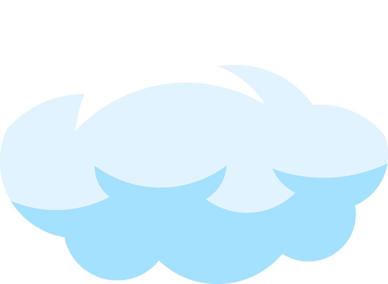 Minimalist illustration of a light blue cloud floating in a clear sky, simple icon representing good weather, meteorology and weather forecast symbol vector