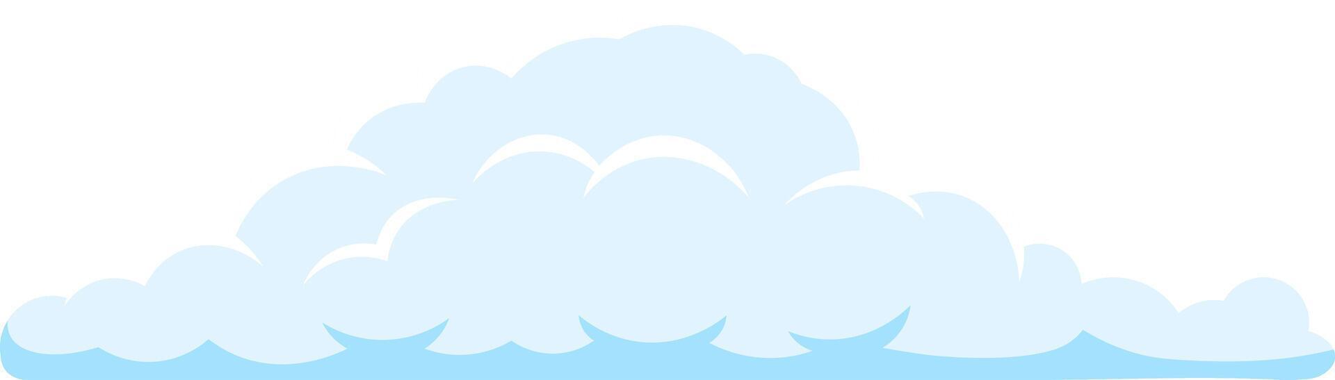 Cartoon illustration featuring a light blue cloud gently floating in a clear white sky, adding a cheerful and simplistic touch to the overall meteorological scene vector