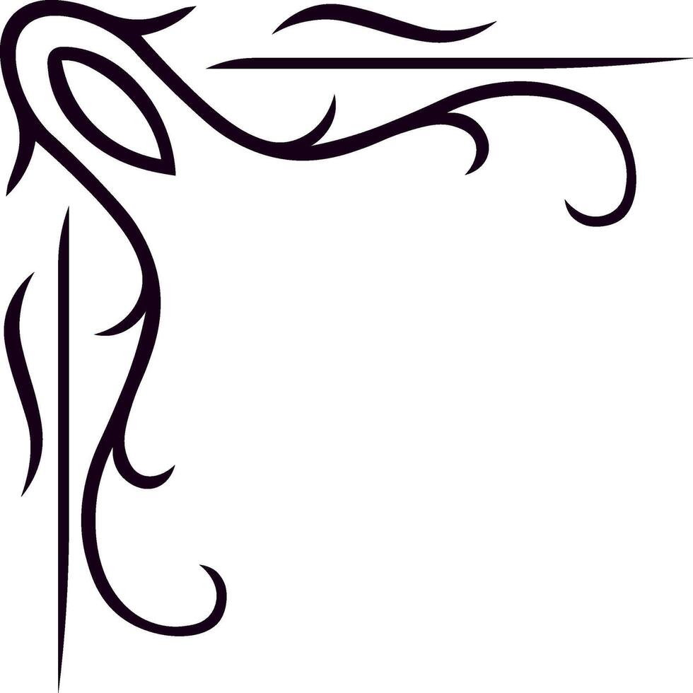 Elegant corner ornament featuring intricate floral and abstract elements, creating a decorative frame that adds a sophisticated touch to various design projects vector