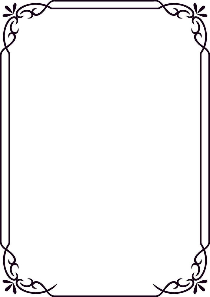 Classic rectangular frame with delicate floral corners creating an elegant and refined border, perfect for adding a touch of sophistication to any design or artwork vector
